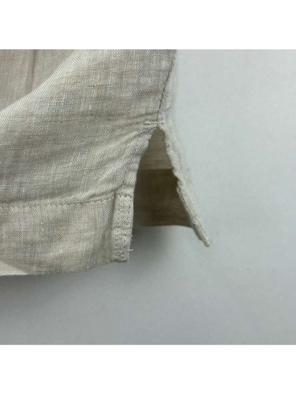 Talbots Women's S 100% Linen Blouse Beige Pintuck Lace Trim Button Down Top NWT - Picture 16 of 16